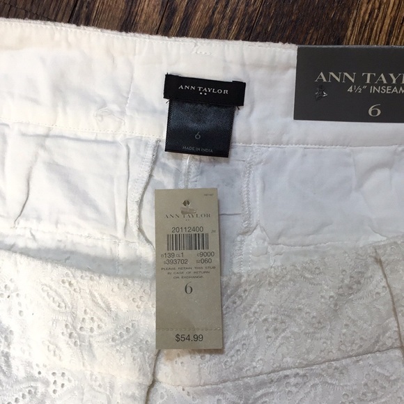 Ann Taylor White Eyelet Shorts NWT - Picture 3 of 10